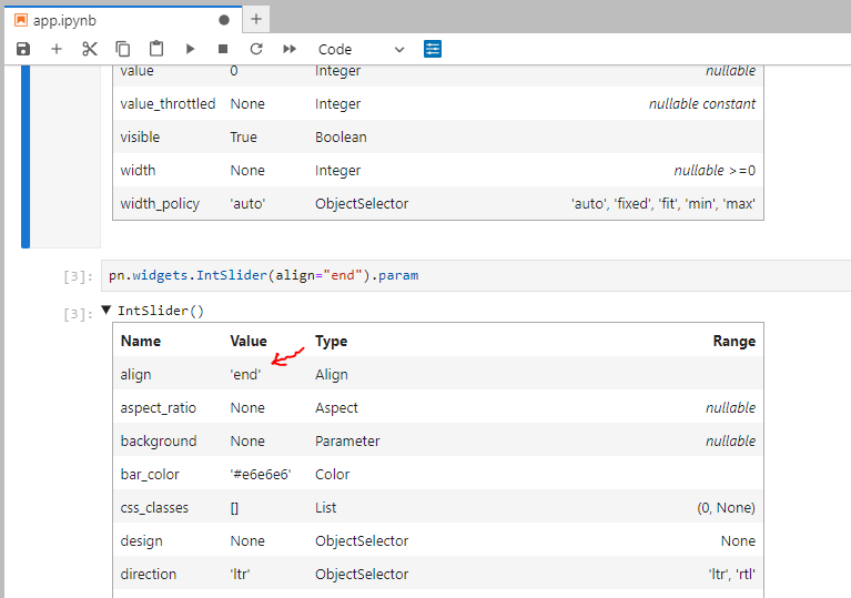 Inspect a Panel component instance with .param